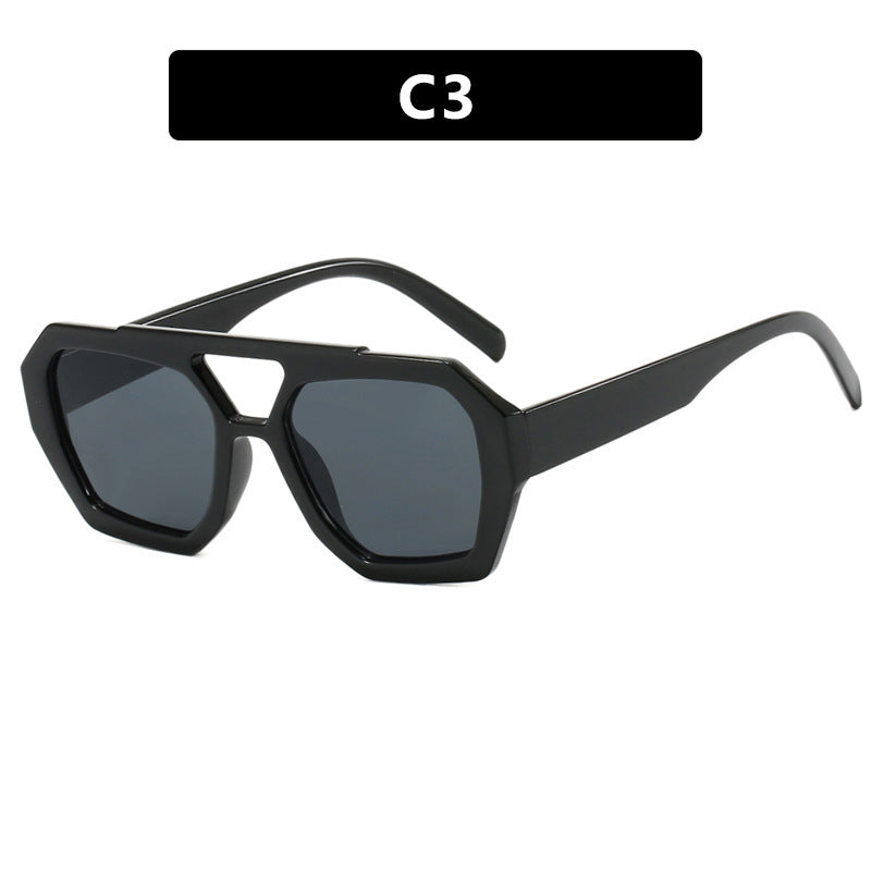Sonnenbrille damen/Double Beam Sonnenbrille mit großem Rand Lunette de Soleil Geldbörse & Co C3  
